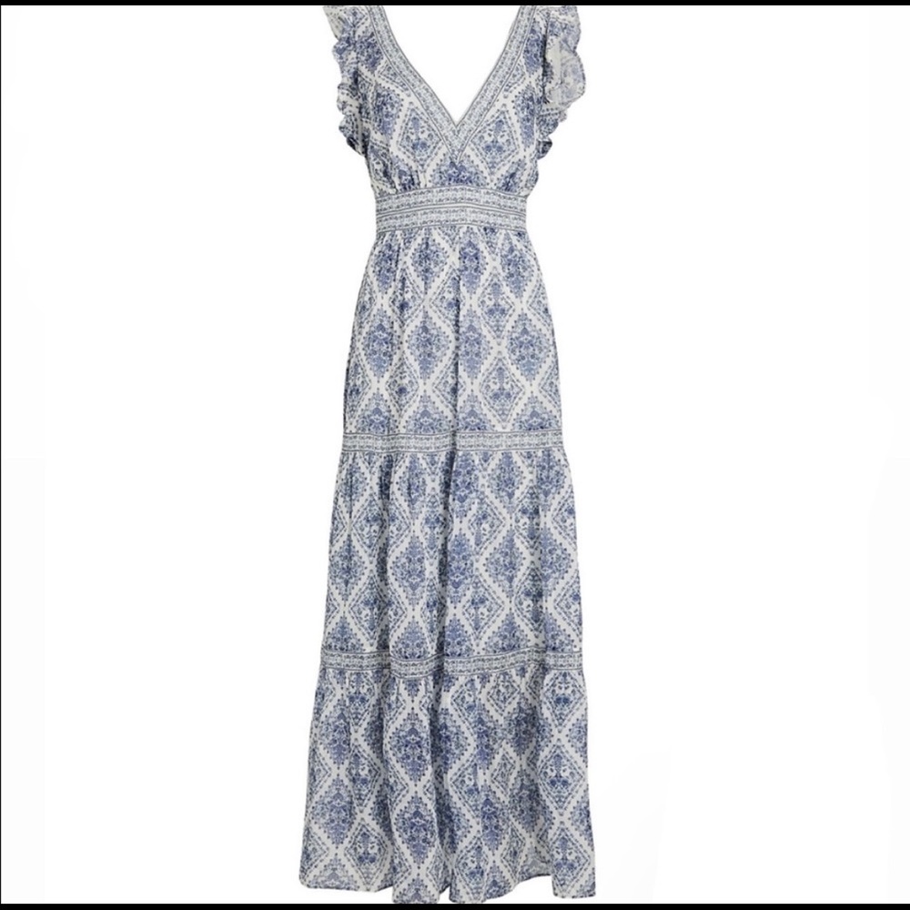 Intermix Orien Tiered Silk Maxi Dress